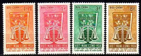 Süd-Vietnam Mi.Nr. 300-303 der Allgemeinen Erklärung Menschenrechte (4 Werte)