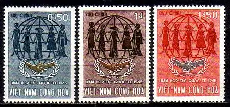 Süd-Vietnam Mi.Nr. 335-337 Jahr der int. Zusammenarbeit (3 Werte)