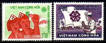 Süd-Vietnam Mi.Nr. 347-348 10 Jahre Landjugendorganisation "4T" (2 Werte)