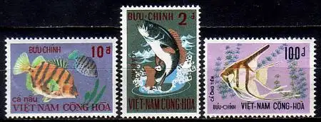 Süd-Vietnam Mi.Nr. 480-482 Freimarken: Meeresfische (3 Werte)