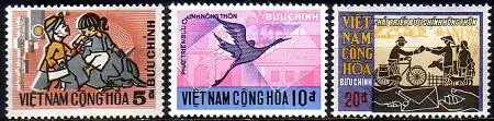 Süd-Vietnam Mi.Nr. 483-485 Entwicklung der Landpost (3 Werte)