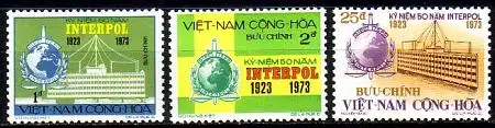 Süd-Vietnam Mi.Nr. 529-531 50 Jahre Interpol (3 Werte)