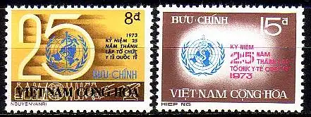 Süd-Vietnam Mi.Nr. 542-543 25 Jahre Weltgesundheitsorganisation (WHO) (2 Werte)