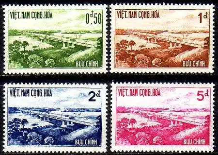 Süd-Vietnam Mi.Nr. 243-246 Fertigstellung Autostraße Saigon-Bien-Hoa (4 Werte)