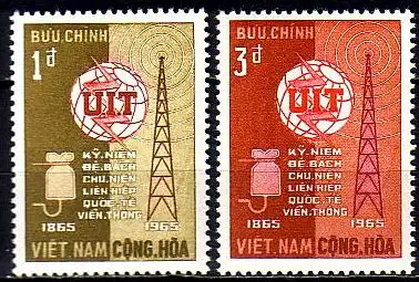 Süd-Vietnam Mi.Nr. 333-334 100 J. Int. Fernmeldeunion (ITU) (2 Werte)