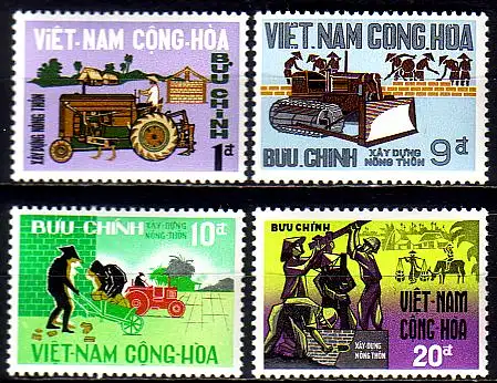 Süd-Vietnam Mi.Nr. 399-402 Entwicklung auf dem Land (4 Werte)