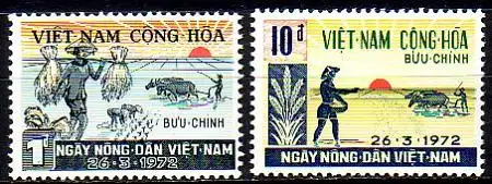 Süd-Vietnam Mi.Nr. 493-494 2 Jahre Agrarreformgesetz (2 Werte)