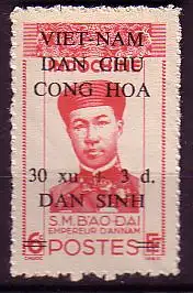 Vietnam Dem.Rep. Mi.Nr. 49A Indochinesische Herrscher, mit Aufdruck (30+3)