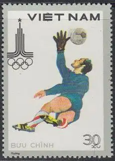 Vietnam Mi.Nr. 1096 Olymp. Sommerspiele Moskau, Fußball (30)