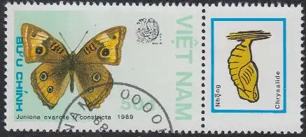 Vietnam Mi.Nr. 1991 Ausstellung INDIA'89, Schmetterling Juniona evarete (50)