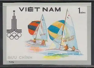 Vietnam Mi.Nr. 1100U Olymp. Sommerspiele Moskau, ungez., Segeln (1)