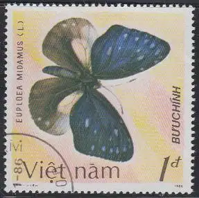 Vietnam Mi.Nr. 1803 Schmetterling Euploea midamus (1)