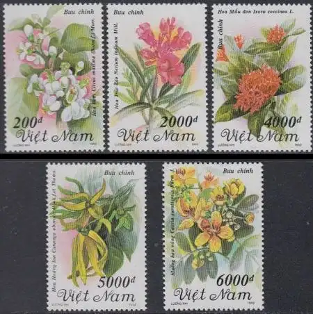 Vietnam Mi.Nr. 2459-63 Baumblüten (5 Werte)