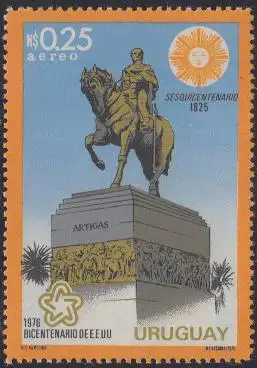 Uruguay Mi.Nr. 1357 200J. USA-Unabhängigkeit, Artigas-Denkmal (0,25)