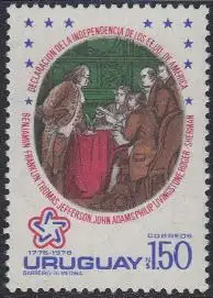 Uruguay Mi.Nr. 1413 200J. USA-Unabhängigkeit, Untrezeichnung 4.7.1776 (1,50)