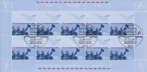 D,Bund Mi.Nr. 2331 Für die Briefmarke, Flugpioniere, Junkers W 33 (Klbg.)