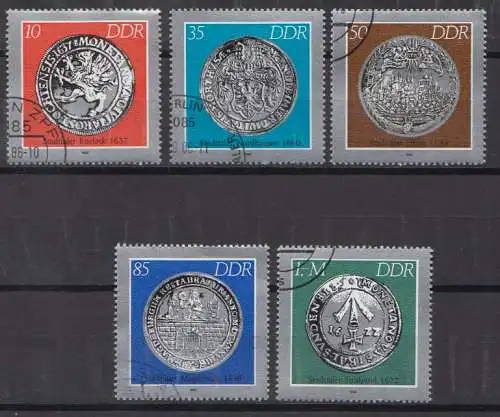 D,DDR Mi.Nr. 3040-44 Historische Münzen, Städtetaler (5 Werte)