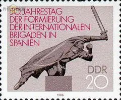 D,DDR Mi.Nr. 3050 Int. Brigaden in Spanien, Denkmal in Friedrichshain  (20)