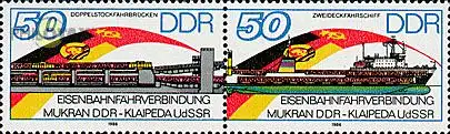 D,DDR Mi.Nr. Zdr.3052-53 Eisenbahnfährverbindung Mukran-Klaipeda