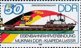 D,DDR Mi.Nr. 3053 Eisenbahnfährverbindung, Zweideckfährschiff (50)