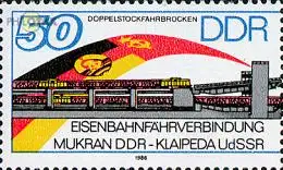 D,DDR Mi.Nr. 3052 Eisenbahnfährverbindung, Doppelstockfährbrücken (50)