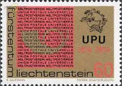 Liechtenstein Mi.Nr. 608 100 J. Weltpostverein, Posthorn + UPU Emblem (60)