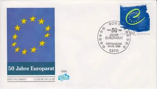 D,Bund Mi.Nr. 2049 50 J. Europarat (1 Stempel Bonn, 04.05.1999)