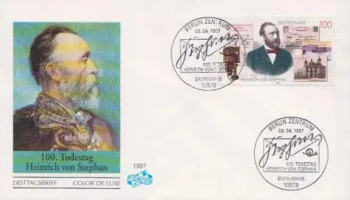 D,Bund Mi.Nr. 1912 Heinrich v. Stephan (2 Stempel Berlin 08.04.1997)
