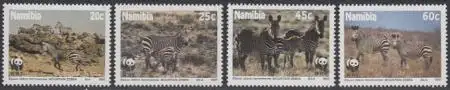 Namibia Mi.Nr. 702-05 Weltweiter Naturschutz, Bergzebra (4 Werte)