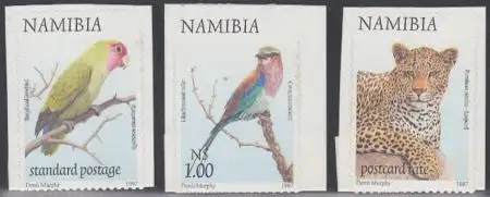 Namibia Mi.Nr. 894-96 Freim. Blumen und Tiere, selbstklebend (3 Werte)