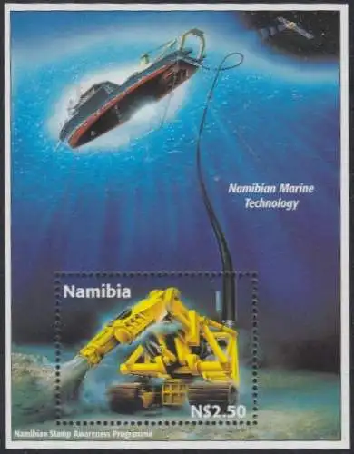 Namibia Mi.Nr. Block 40 Unterwasser-Technologie, Roboter auf Meeresgrund