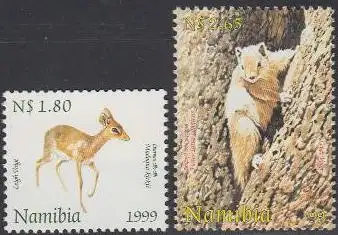 Namibia Mi.Nr. 970-71 Freim. Fauna, Damaradikdik, Rotschenkelhörnchen (2 Werte)