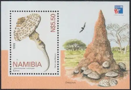 Namibia Mi.Nr. Block 49 Briefmarkenausstellung PHILEXFRANCE'99 Paris, Pilz