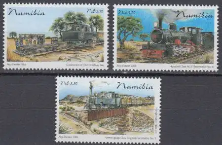 Namibia Mi.Nr. 1209-11 100 Jahre Eisenbahn in Namibia (3 Werte)