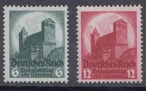 D,Dt.Reich Mi.Nr. 546-547 6. Nürnberger Parteitag, Nürnberger Burg (2 Werte), **