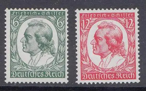 D,Dt.Reich Mi.Nr. 554-555 Friedrich von Schiller (2 Werte), postfrisch