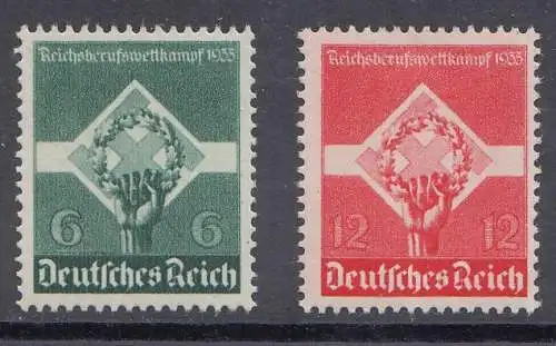 D,Dt.Reich Mi.Nr. 571-572 Reichsberufswettkampf, Abzeichen (2 Werte)