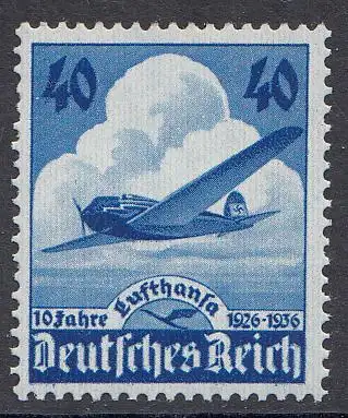 D,Dt.Reich Mi.Nr. 603 Lufhansa, Heinkel Flugzeug He 70 (40), postfrisch