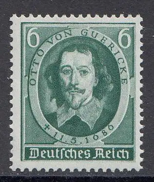 D,Dt.Reich Mi.Nr. 608 Otto von Guericke, Physiker, postfrisch