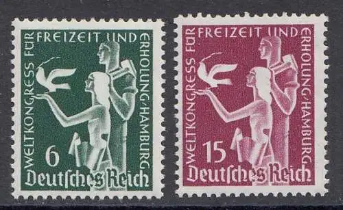 D,Dt.Reich Mi.Nr. 622-623 Weltkongreß Freizeit, Sinnbild (2 Werte), postfrisch