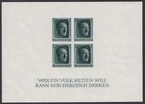 D,Dt.Reich Mi.Nr. Block 8 Hitler, Briefmarkenausstellung Berlin, postfrisch