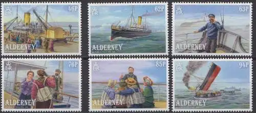 Alderney MiNr. 625-630, 120. Jahrestag des Untergangs des Dampfschiffes Stella