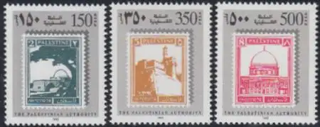 Palästina Mi.Nr. 30-32 Freim.m.Marken MiNr.52,56,61 d.brit.Mandatsgebietes (3W.)