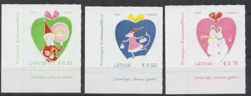 Lettland Mi.Nr. 1090-1092  Weihnachten 2019 (3 Werte)