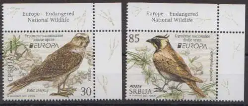 Serbien MiNr. 1005-1006 Europa 2001 Gefährdete Wildtiere (2 Werte)