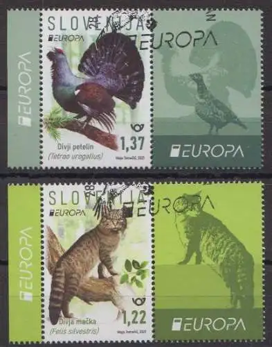 Slowenien MiNr. 1473-1474 Europa 2021 Gefährdete Wildtiere (2 Werte)