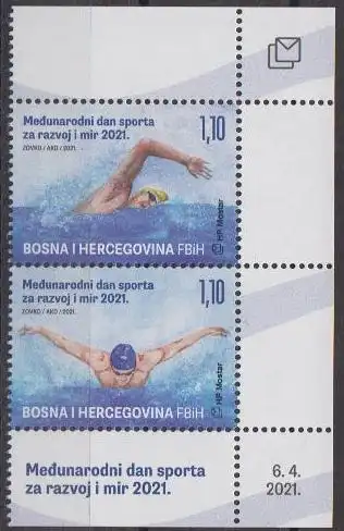 Bosnien-Herz.Kroat. Mi.Nr. 570-571 Internationaler Tag des Sports, Schwimmen Zdr