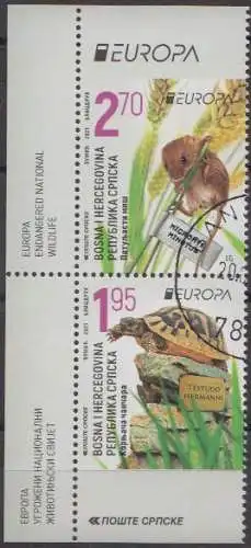 Bosnien-Herz.Serb. MiNr. 852-853D Europa 2021, Gefährdete Wildtiere