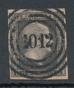 Preußen, Mi.Nr. 2, König Friedrich-Wilhelm IV., ideal gestempelt "1012"