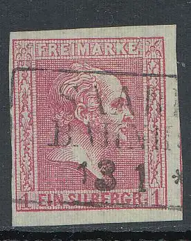 Preußen, Mi.Nr. 10a, König Friedrich-Wilhelm IV., gestempelt, geprüft